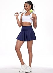 Navy Pleated Skirt Womens High Waisted Athletic