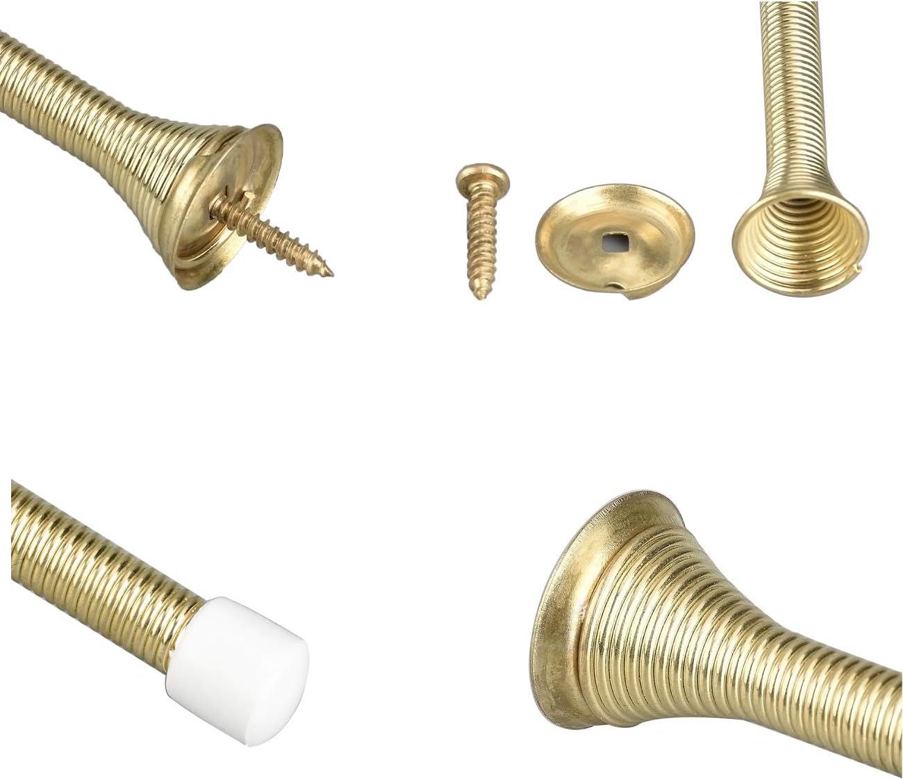 Qogrisun 15 Pack Spring Door Stops,3⅛ inches Flexible Heavy Duty Door