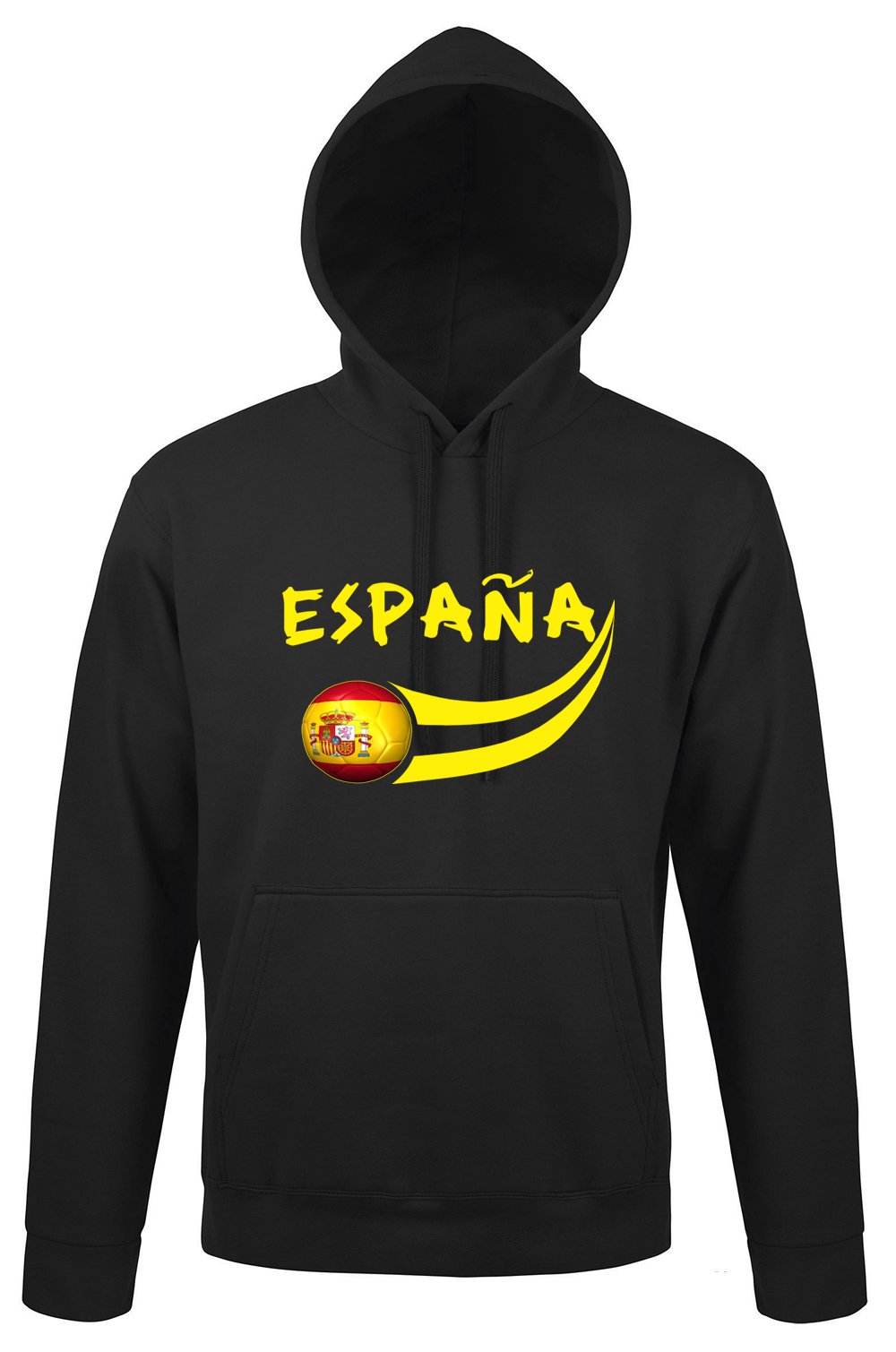 Supportershop Men Spain Hooded Sweatshirt - Black, 2 X-Large arge arge arge