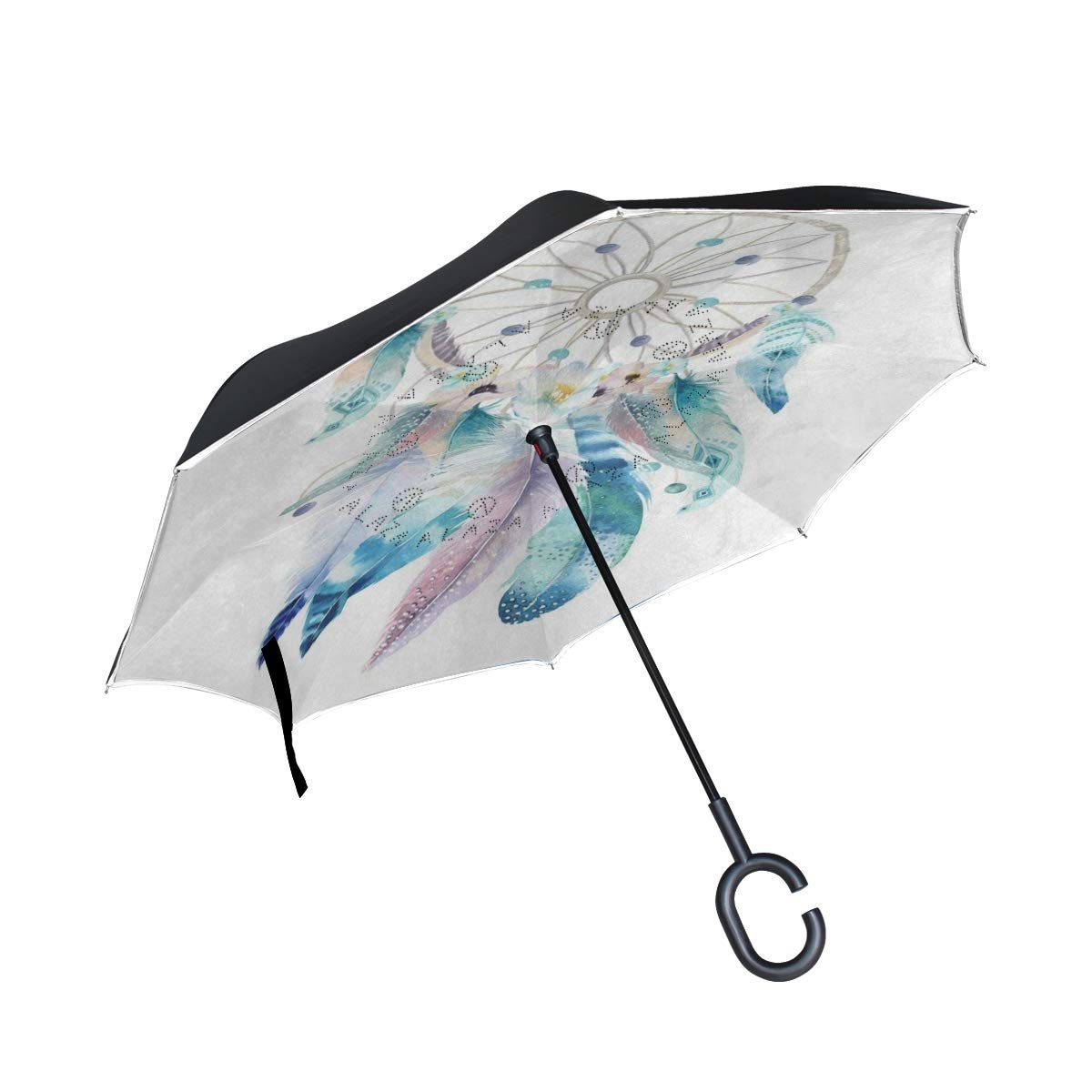 好評 All Agree 反転傘 光沢 ブルー パープル フラクタル 曼荼羅 反転傘 リバーシブル ゴルフ 車 旅行 雨 アウトドア ブラック One Size カラー8 B07mmzdsgy 送料込 Www Figoures Gr