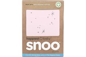 Happiest Baby SNOO Bassinet Fitted Sheet - 100% Organic Cotton Nursery Bedding - Fits SNOO Sleeper Crib Mattress (Rose Galaxy)