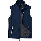 Outdoor Ventures Men's Windproof Softshell Vest Outerwear Lightweight Sleeveless Jacket for Running Golf Hiking Travel