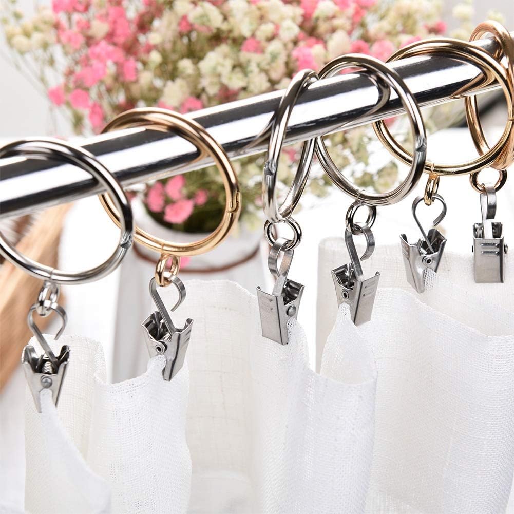Coideal 20 Pack Golden Curtain Rings Rustproof Metal Drape Loops Eyelets Open-Ended Home Kitchen Useage (Gold, 38 mm) - Image 4