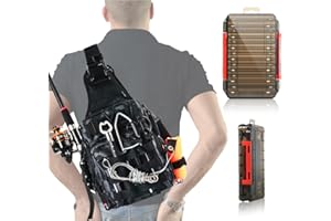 Aertiavty Compact Fishing Tackle Bag, Fishing Bag with Tackle Box and Rod Holder Outdoor Sport Fishing Backpack