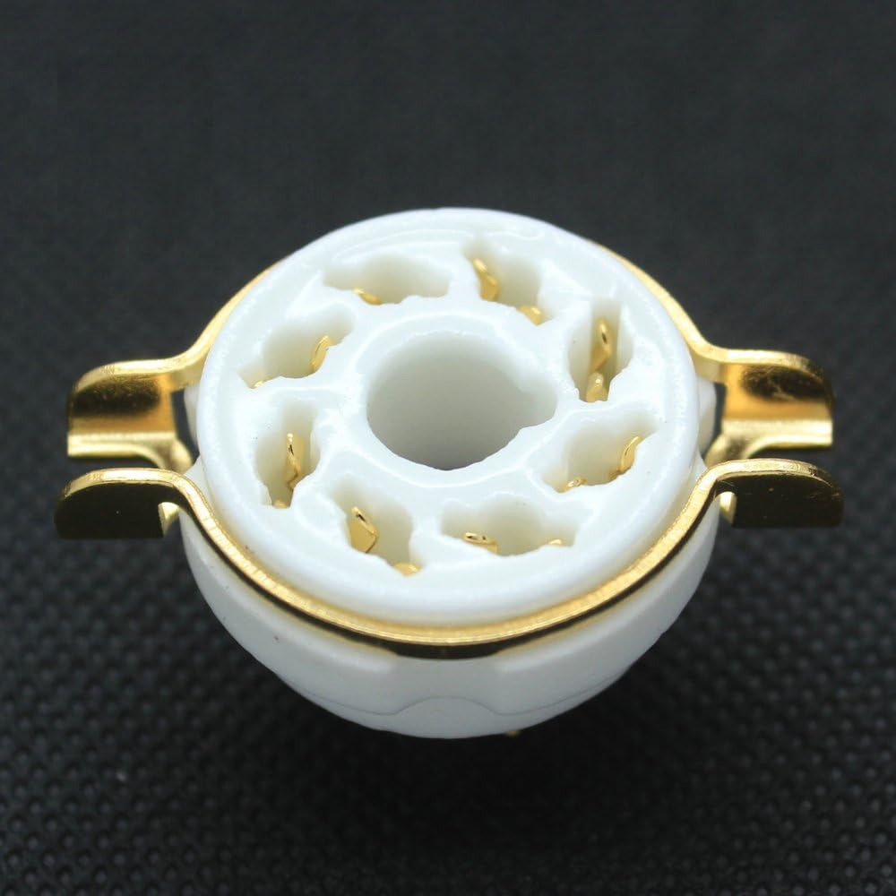 2pcs 8pin Gold Ceramic Vacuum Tube Socket Octal Valve Base Fr El34 Kt88 6550 AMP