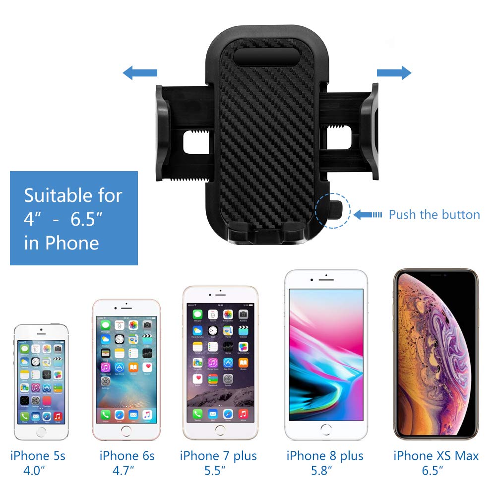 Sonkir Car Phone Mount, Dashboard & Windshield Cell Phone Holder Stand with One-Touch Design 360° Rotation Car GPS Cradle for iPhone, Galaxy, Google Nexus, LG, Huawei and More (2018 Upgrade)