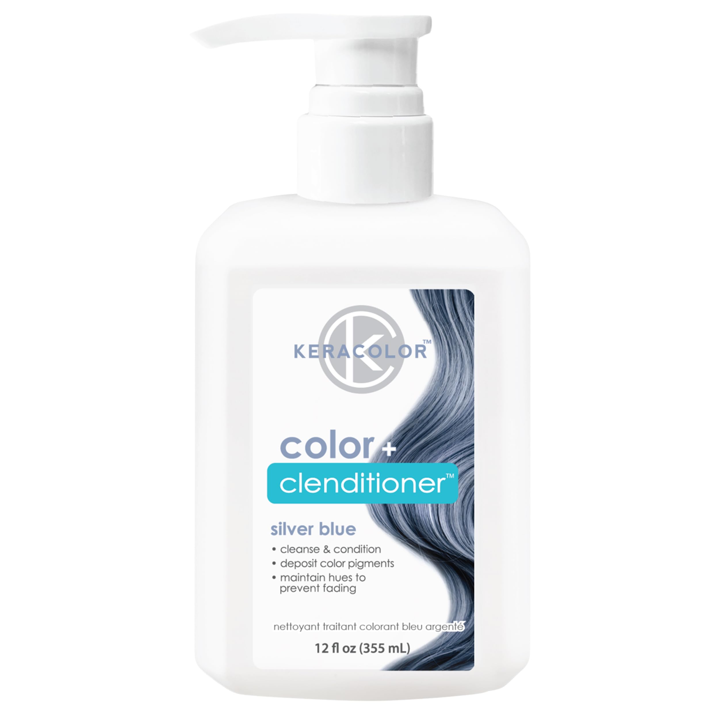 Photo 1 of Keracolor Clenditioner SILVER BLUE Hair Dye - Semi Permanent Hair Color Depositing Conditioner, Cruelty-free, 12 Fl. Oz.