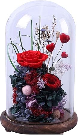Zhhr Eternal Flower Glass Cover Fiori Secchi Rose Regali Di San Valentino Regali Di Compleanno Per Le Amiche Colore 3 Amazon It Casa E Cucina