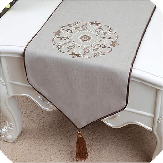 Amazon Com Embroidery Sunflower Table Runner Cotton Linen Chinese
