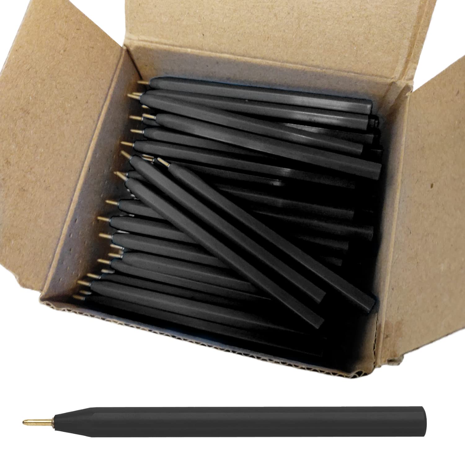 Essential Arts 864 x Black Jotta Pen for Golf, Bookies, Bingo, Office, Schools. 6 x 144 Boxes (864 total) Half Size Ball Point with Black Ink Disposable Pens