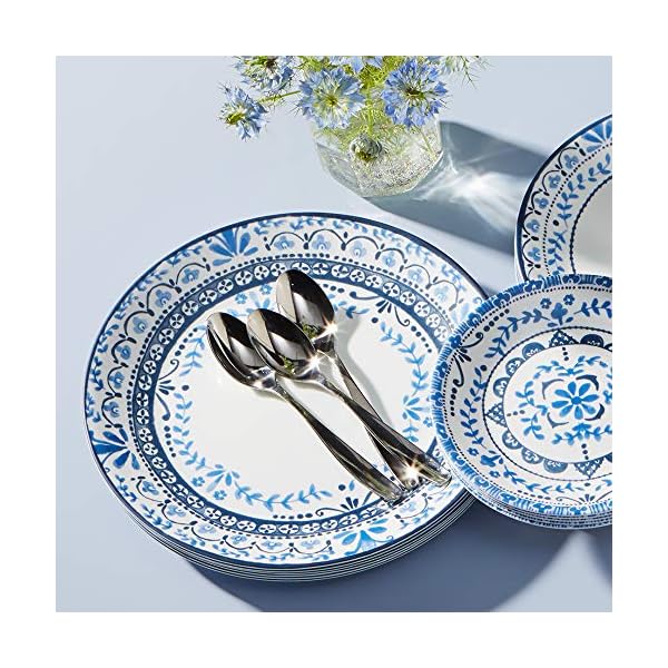 Corelle Vitrelle 18Piece Service for 6 Dinnerware Set, Triple Layer Glass and Chip Resistant
