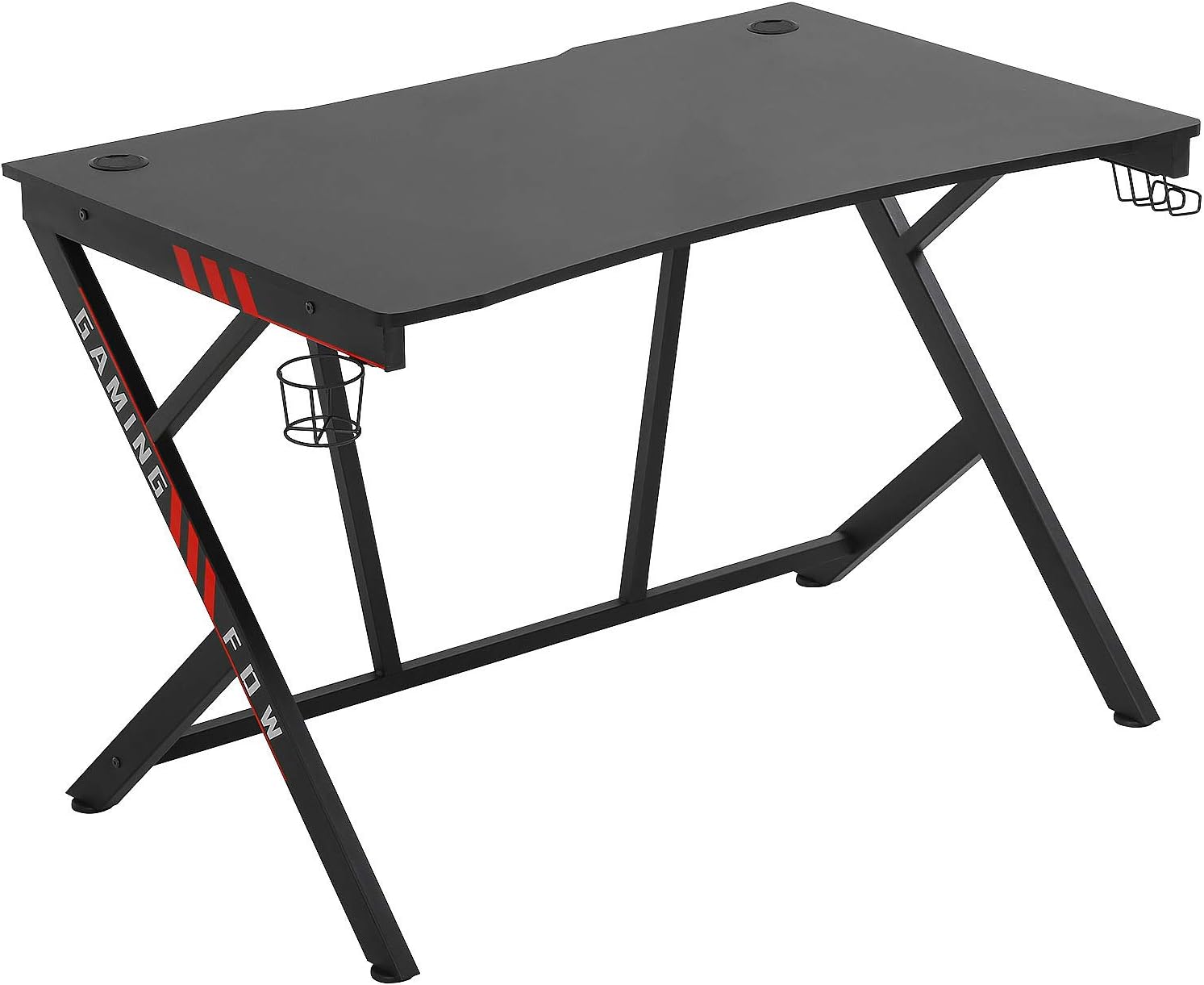 Gaming Desk Computer Desk Home Office Desk Racing Style Study DeskExtra Large Modern Ergonomic PC Carbon Fiber Writing Desk Table with Cup Holder Headphone Hook: Furniture & Decor