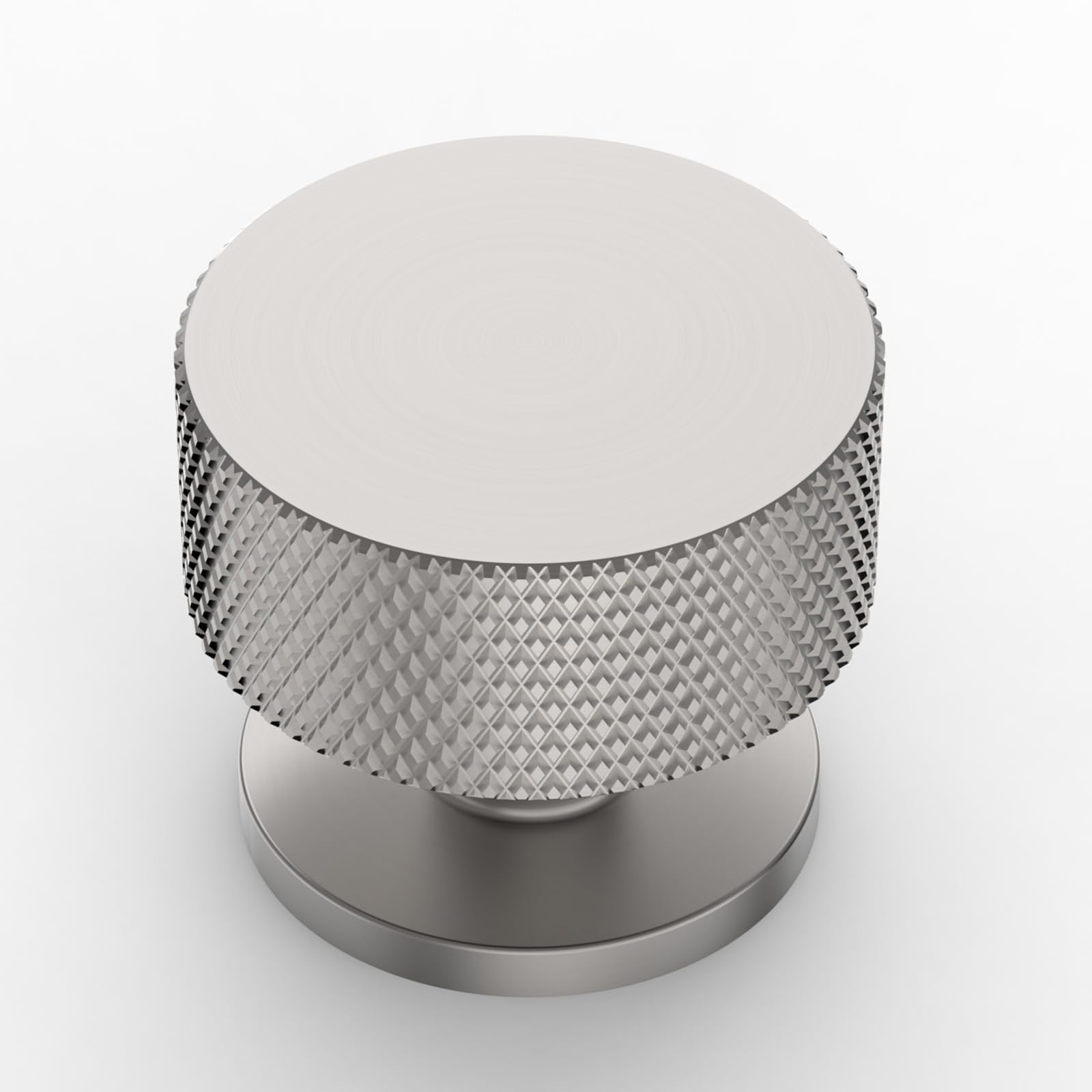 9BUILD 10 Pack Brushed Satin Nickel Cabinet Knobs Single Hole Knurled Handles Drawer & Cupboard Knobs UK0045