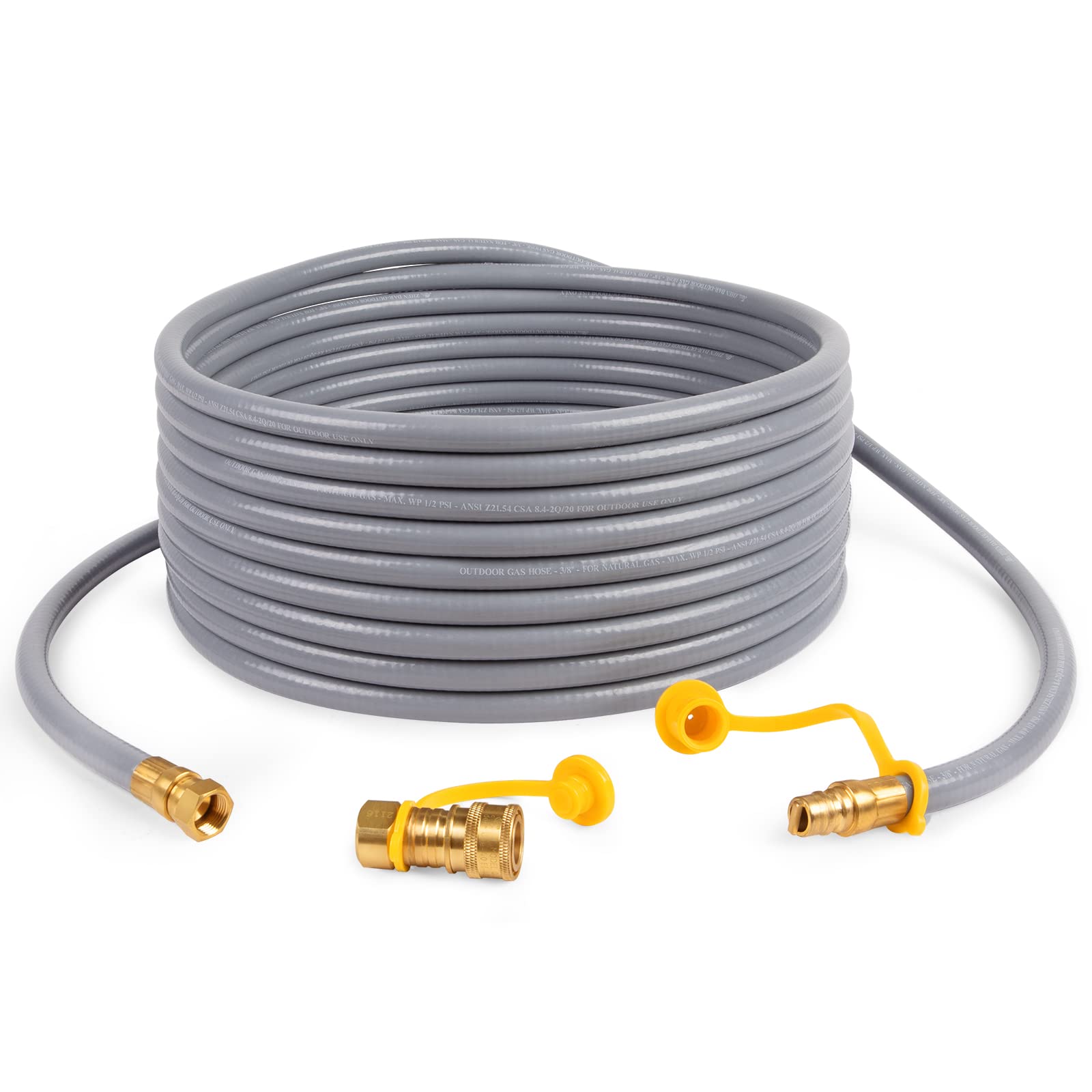 Photo 1 of GASPRO 36 FT 3/8" ID Natural Gas Hose, Low Pressure LPG Hose with Quick Connect, for Weber, Char-broil, Pizza Oven, Patio Heater and More