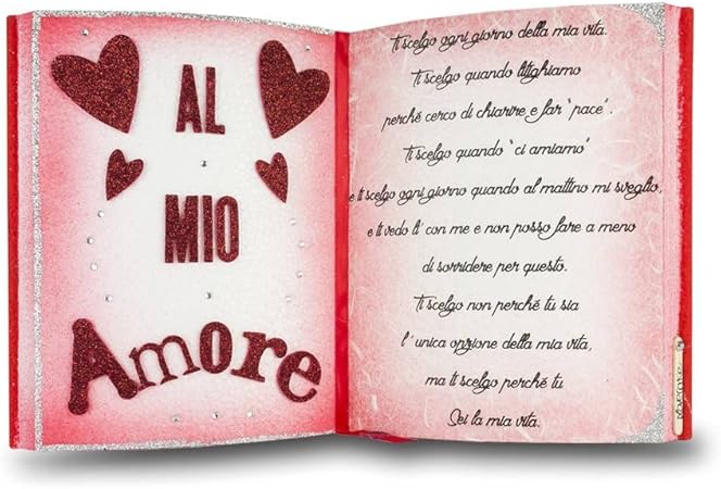 Lovecake Al Mio Amore Libro Decorativo Dediche Del Cuore Regalo Originale Elemento D Arredo Realizzato Artigianalmente In Polistirene Amazon It Casa E Cucina