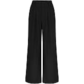 SeSe Code Women's Wide Leg Pants Elastic High Waisted Waffle Knit Casual Slacks Work Business Palazzo Trousers with Pockets