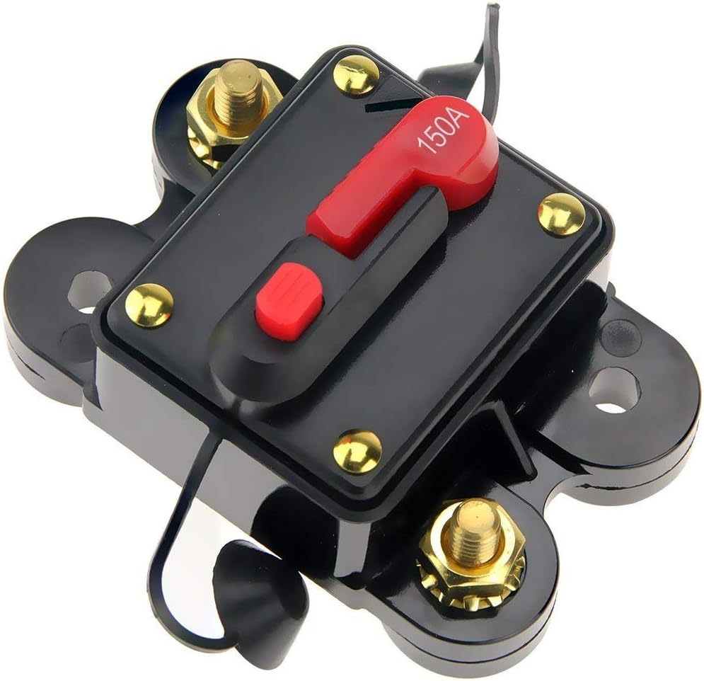 Circuit Breaker 150amp 50A-300A with Manual Reset Home Solar System Fuse Holder for Car Audio and Amps Protection 12V-48V DC Reset Fuse Inverter Replace Fuses