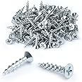 POWERTEC #8 x 3/4" Wood Screws – 100 PCS Zinc-Plated Self-Tapping Flat Head Phillips Screws with Deep Thread for Crafts, Wood, Drywall (QWS1005)