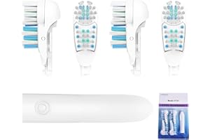 EBIEFLY 4X Spin Sensitive Toothbrush Dual Clean Cross Replacements Attachments Brush Heads Refill Accessories Compatible with Oral B 4732 3733 4734 Rotating Power Toothbrush Heads & Crisscross Bristles