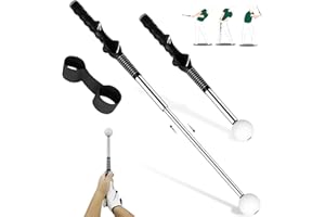 KALAUTO Golf Grip Swing Training Aid - Retractable Click Club Trainer Indoor Practice Warm Up Stick Flexible Telescopic Short Club Tempo Sound Release Trainer Devices