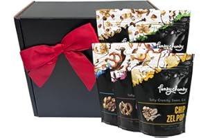 Funky Chunky | Gourmet Chocolate Popcorn Gift Box | Caramel, Nutty Choco Pop, PB Cup, Chip Zel Pop, Choc Prezel Flavors | 5oz Bags (5) Gift Box