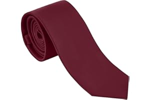 JUNMEISI Men's Ties Solid Pure Color 2.35" (6CM) Plain Slim Necktie Skinny Black Ties For Men