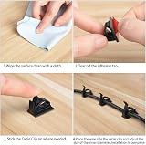 Sukudon 150 Pcs White Adjustable Cable Clips Self-Adhesive Wire Holder view 6