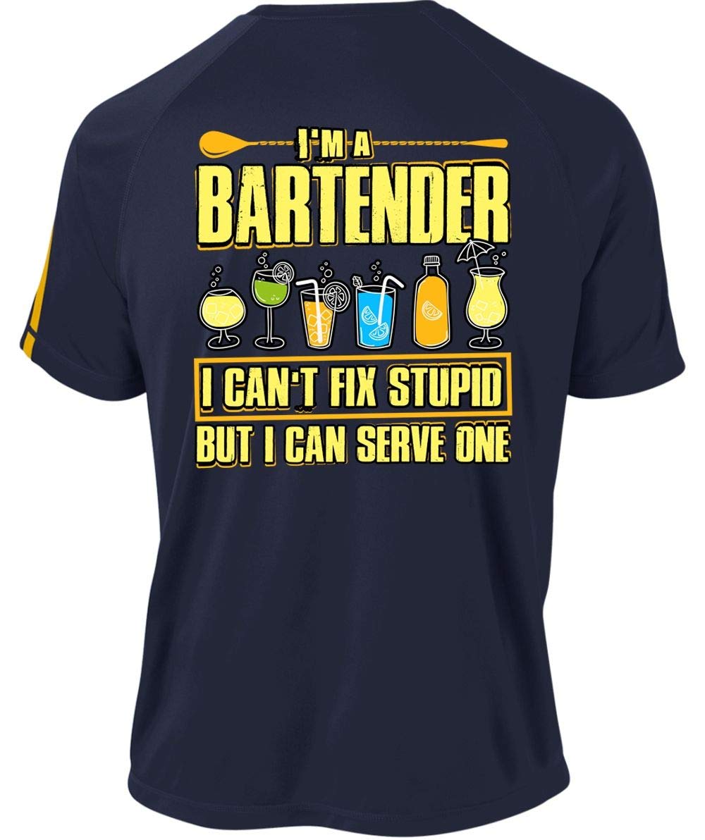 Tiger Key I Can't Fix Stupid Dry Zone Crew, I'm A Bartender Colorblock Crew X, Navy T Shirt