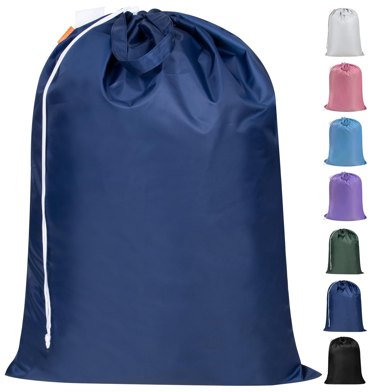 Photo 1 of Polecasa Heavy Duty Large Laundry Bag with 130gsm Tear Resistant Fabric and Handles, Easy to Carry Durable Dirty Clothes Drawstring Bag, Perfect for College Dorm, Travel, 28”x36”, Navy