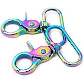 Loosco Rainbow Trigger Snaps, 6 PCS Hook Clasps Oval Swivel Clips Hooks Clips Snap for Straps Bags Belting Leathercraft (1 1/2")