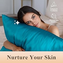 Silk Like Satin Pillowcase Cal King Size, Teal