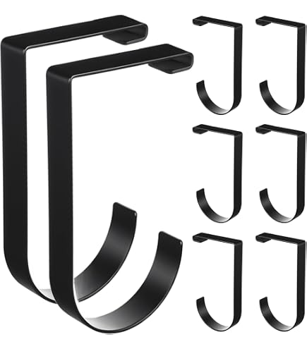 Saderoy 6-Pack Heavy Duty Flat Hooks For Garage Ceiling & Wall Storage - Alloy Steel, White, Holds 70 Lbs, Compatible With FLEXIMOUNTS Racks