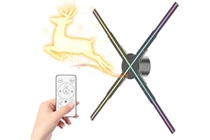 HAVISIKR 3D Hologram Fan, 20 Inch Hologram Fan 2000*1152PX Resolution 576pcs HD LED Beads, Holographic Video Advertising Projector Support APP/WIFI /Remote/Bluetooth Audio (50CM 16G)
