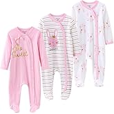 Kiddiezoom Baby Footed Cotton One-Piece Romper Jumpsuit Pajamas
