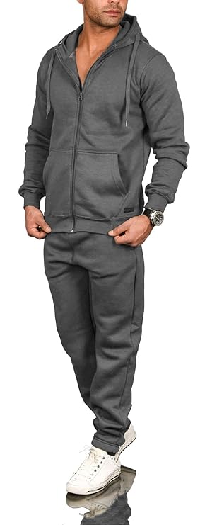 A. Salvarini Herren Jogging Anzug Trainingsanzug Sportanzug Sweatshirt AS071