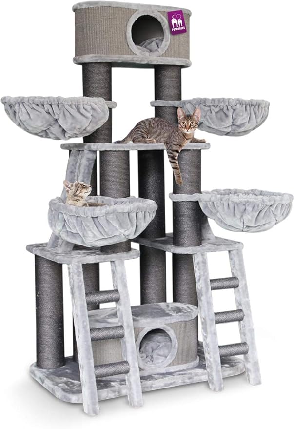Petrebels Xxl Scratching Post For Maine Coon And Large Cats With Sisal Poles O 12 And O 15 Cat Furniture Big Breeds Skyline 185 Cm Height Grey Amazon Co Uk Pet Supplies