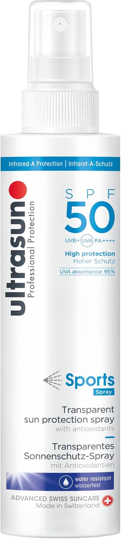 Ultrasun Sports Spray SPF50 150ml - Water Resistant Sunscreen for Active Use