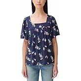 Lucky Brand Women's Square Neck Short Sleeve Top