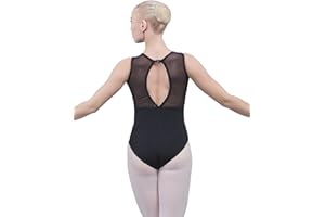 Dance Favourite Black Mesh Back and Droplet Keyhole Cutout Leotard