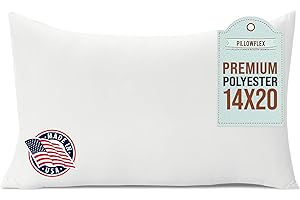 Pillowflex Premium Polyester Throw Pillow Insert - 14x20 Ultra Soft Large Rectangle Throw Pillow, Couch Sham, Lumbar, Back, Sofa - Machine Washable - Decorative Accent Form - 1 Soft Pillow