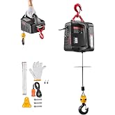 VEVOR 2-in-1 Electric Hoist Winch, 1100 lbs Capacity, 1500W Portable Power Winch Crane, 25 ft Lifting Height, 16.4 ft/min with Manual and Wired Remote Control for Factory, Warehouss, Garage
