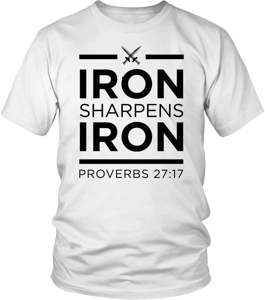 Graceful Apparel Iron Sharpens Iron Christian T-Shirt with Black Letters