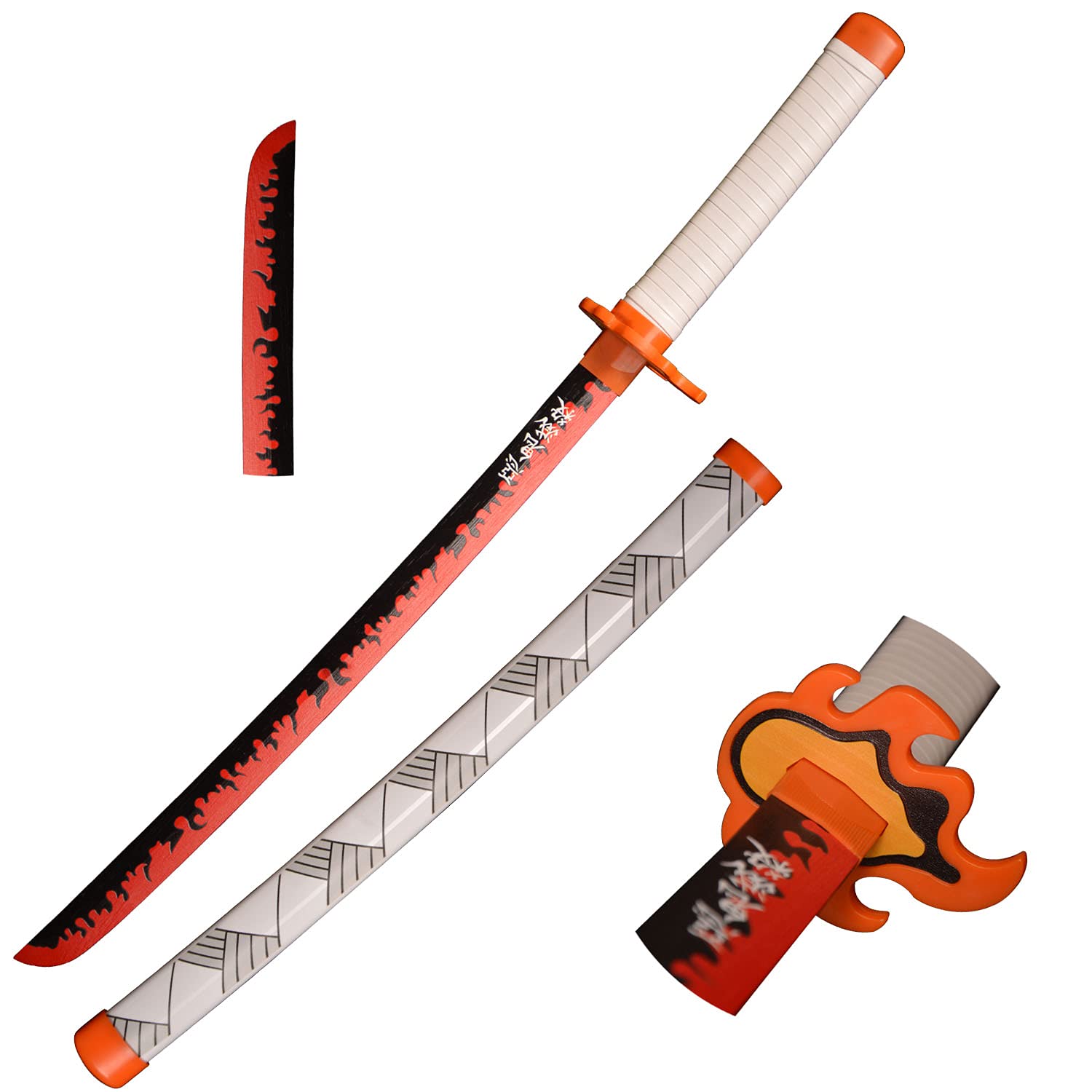 Skyward Blade Wooden Cosplay Anime Sword, Rengoku Kyoujurou Samurai Sword, Kids Toys, Anime Fan, The Special Knife of White Katana Knife 30 in