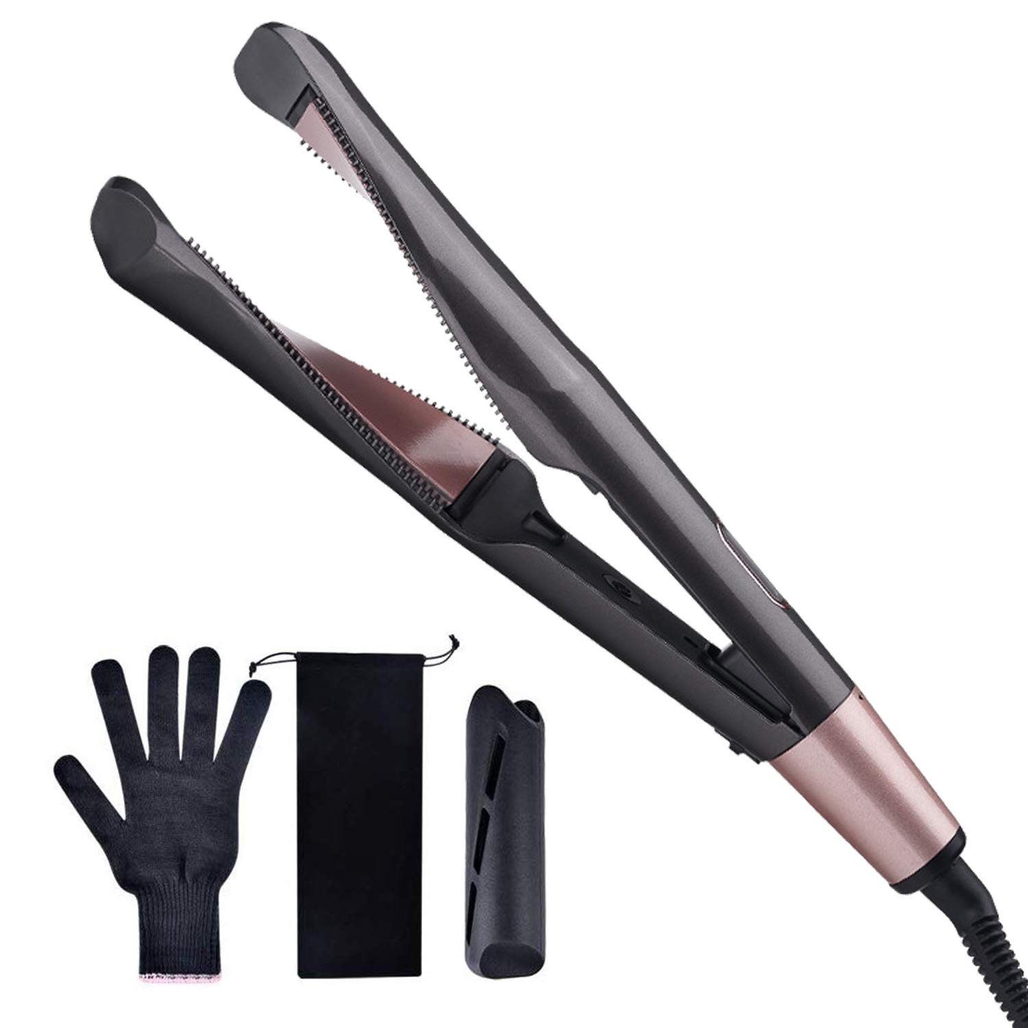 Chjpro Professional Hair Straightener Curling Iron 2 In 1 Tourmaline Ceramic Twisted Flat Iron For All Hair Types With Lcd Digital Display Auto