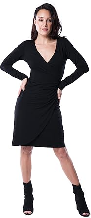 womens black wrap dress