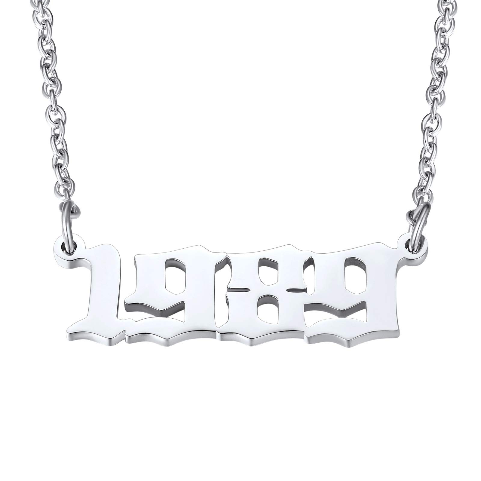 FindChic Year Necklace Silver 1989 Necklace for Women