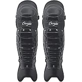 Champion Sports Umpire Leg Guards: Single Knee Umpire&rsquo;s Shin Guard for Baseball &amp; Softball - Pair of 16.5" Umpiring Shin Pads for Adults - Black