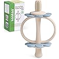 haakaa Silicone Baby Teether Toys,Nipple-Shaped End for Gum Massage,360° Baby Toothbrush Head for Self-Brushing Training,Easy