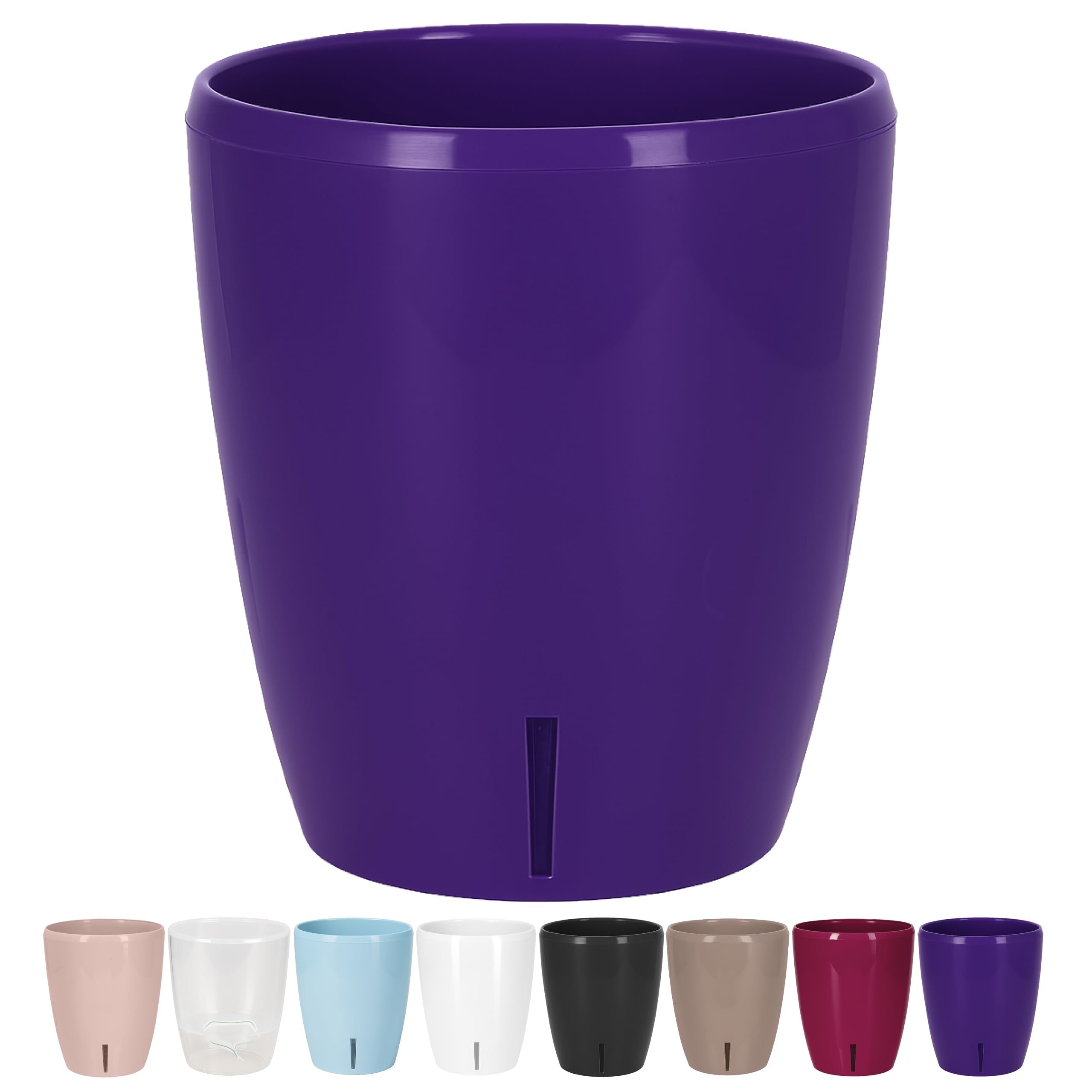 Santino ORCHIDEA Self-Watering Orchid Pot - 15CM Self-Watering Decorative Planter with Wick System and Water Level Indicator (Ø 15 cm, H 18 cm, 2L - Violet)