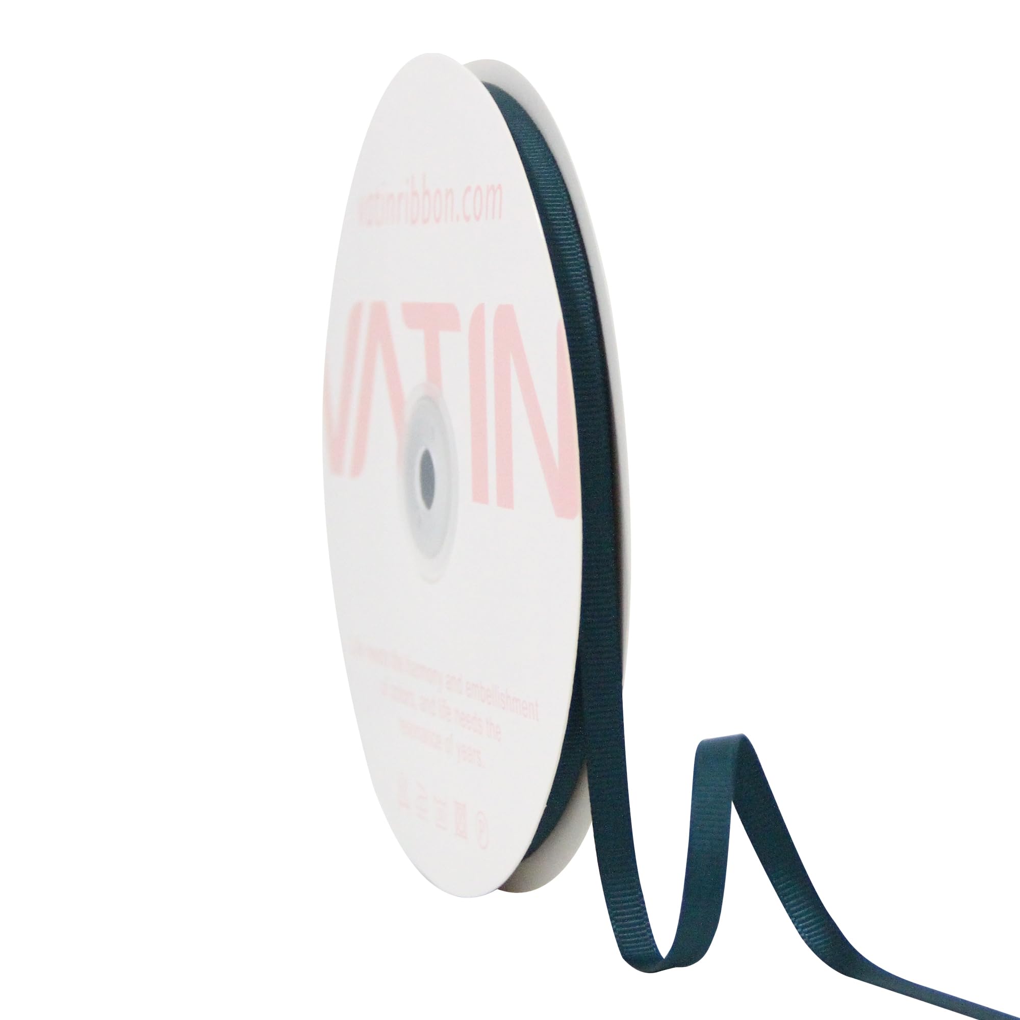 VATIN Teal Grosgrain Ribbon, 6mm X 45m, Green Polyester Grosgrain Ribbon,Use for Bows DIY Hair Accessories, Gift Wrapping, Craft and Sewing